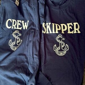 Ready for Sea! NWOT Skipper and Crew tees in classic navy for your voyage!